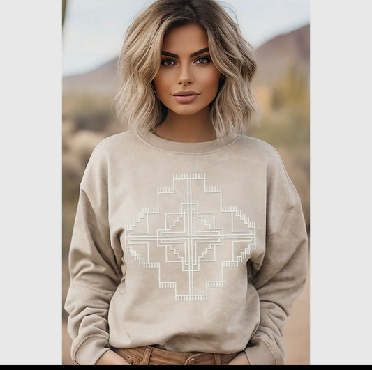 Aztec Puff Mineral Graphic Sweatshirt