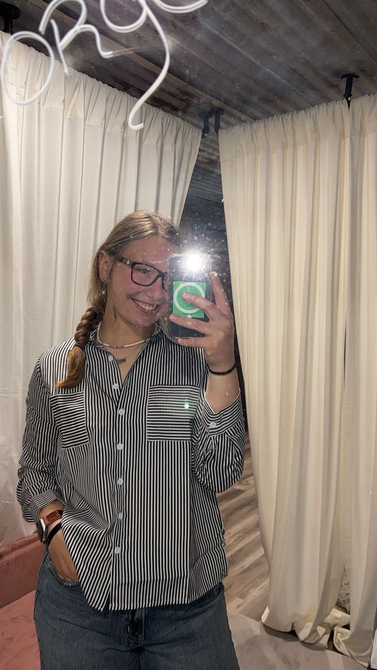 Striped Button Down Two Pocket