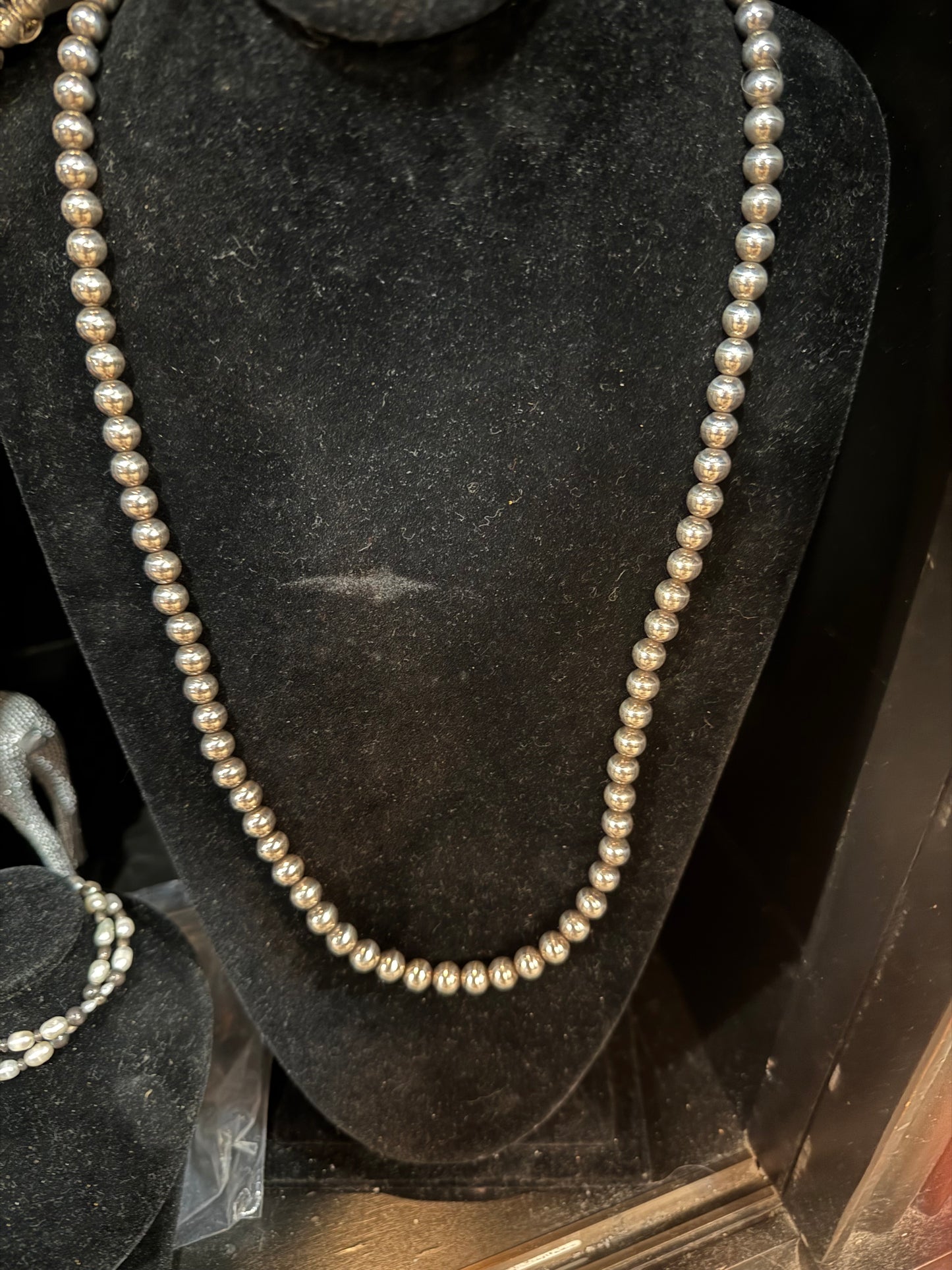 AMAZING STERLING SILVER 925 9 MM BALL BEAD 28 INCH NECKLACE 51 GRAMS
