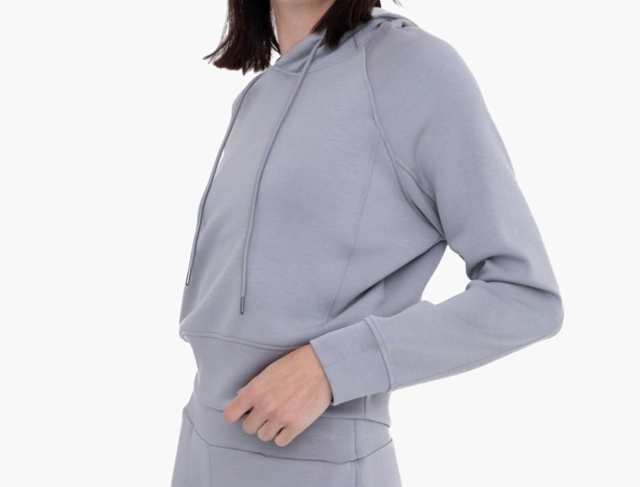 Mono B Butter Soft Elevated Cropped Hoodie Pullover