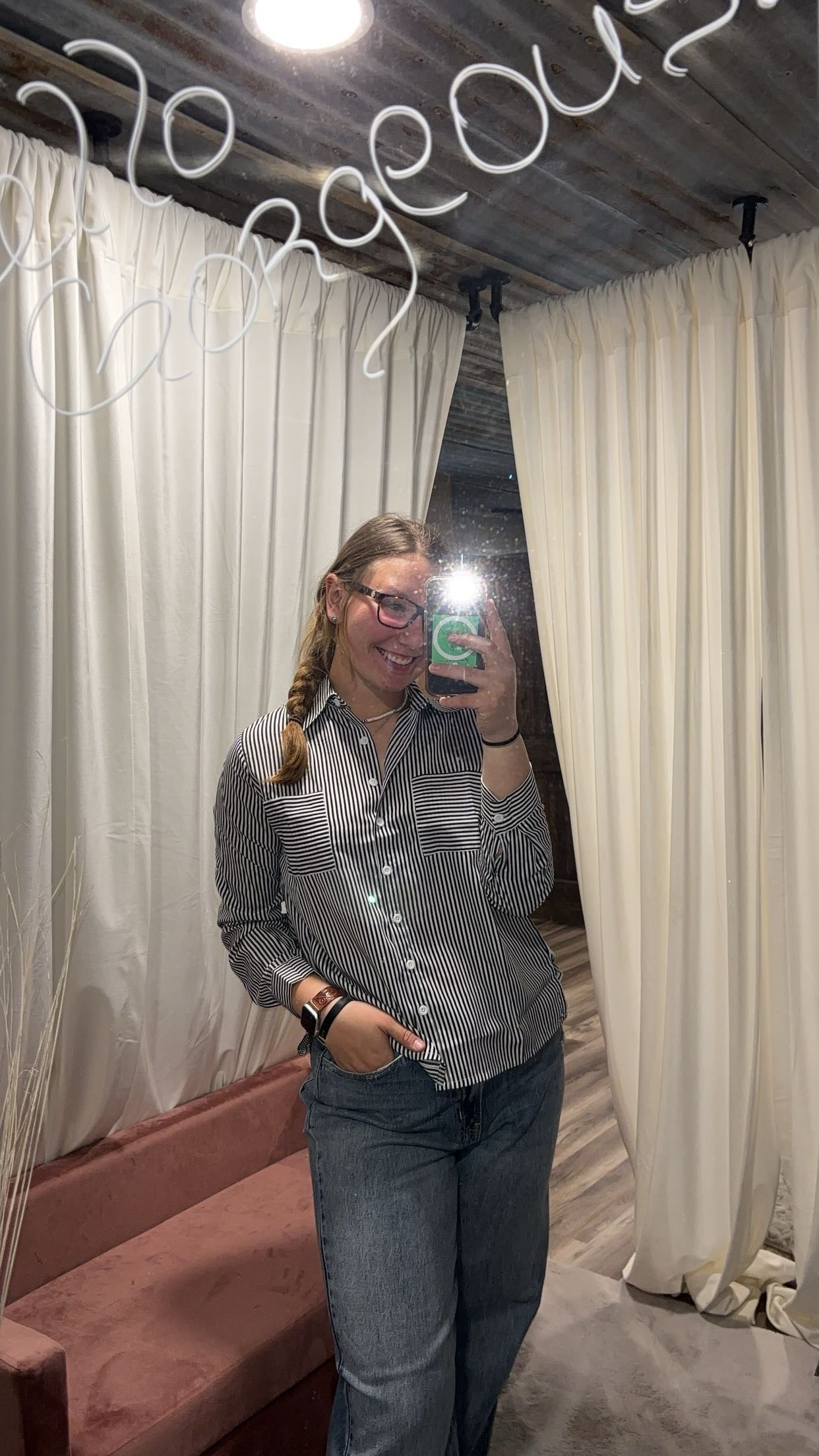 Striped Button Down Two Pocket