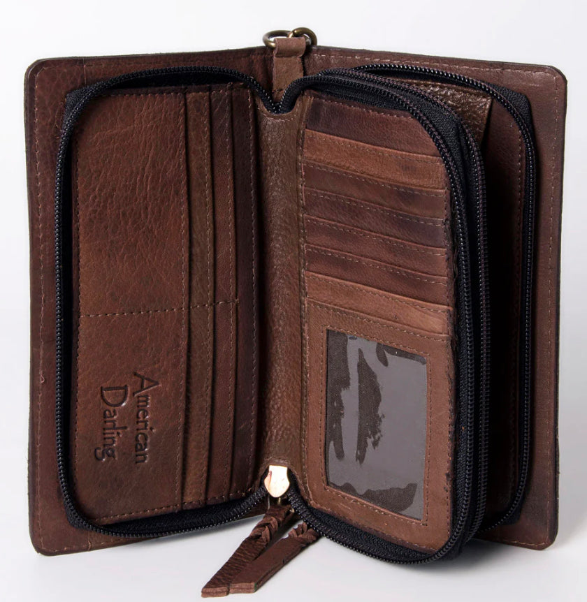 American Darling Stitched Tooled Leather Wallet