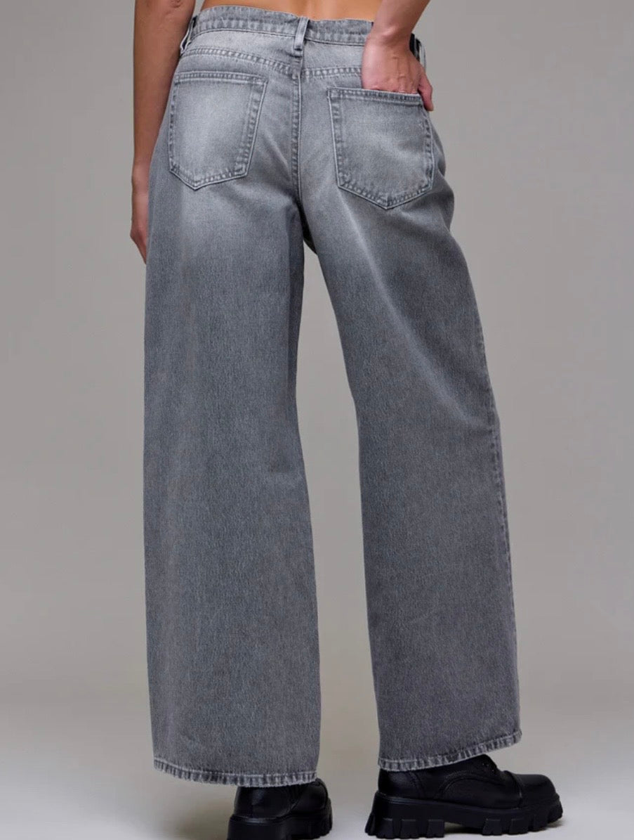 Hidden Jeans Grey Washed Baggy Fit
