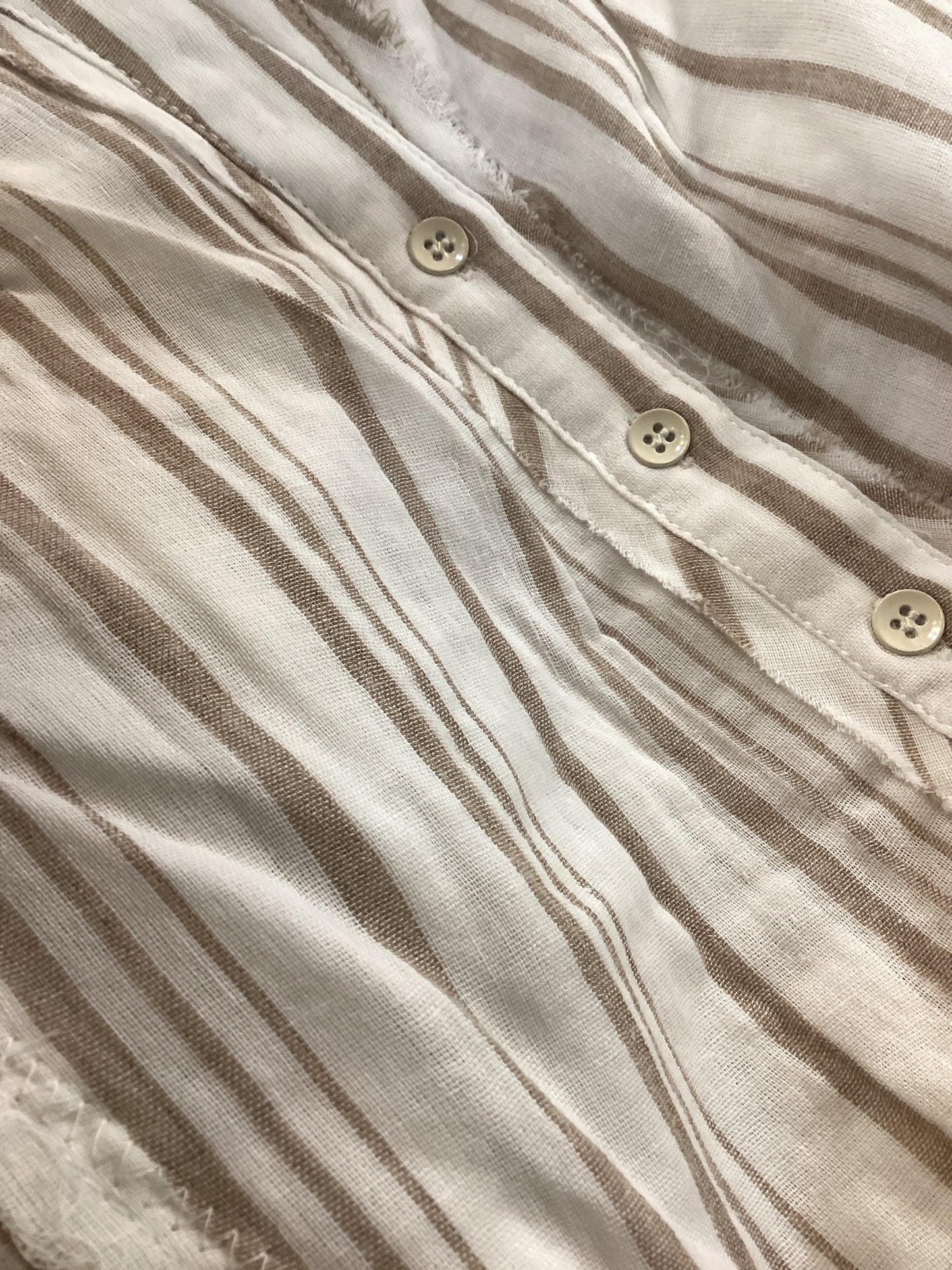 Cotierra Beige And Stripe Cotton Shirt
