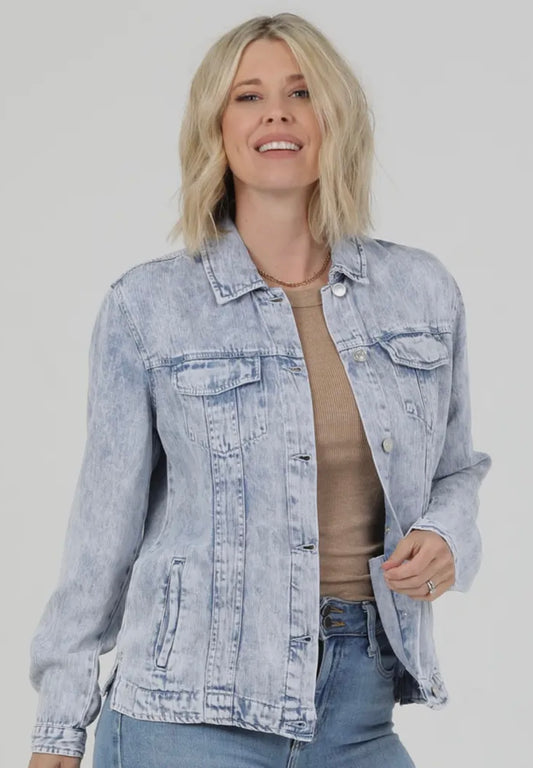 Nostalgia Soft Acid Wash Tencel Jacket Denim Jacket Shirt