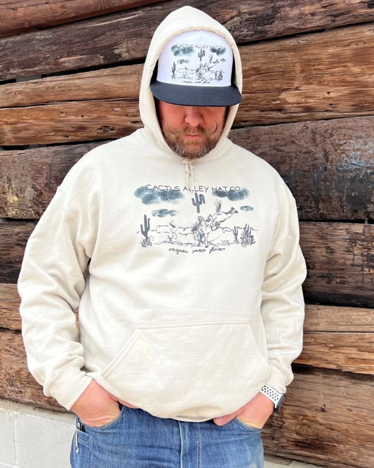 Cactus Alley Hat Co. “Yard Dart" - Tan Adult Hoodie Sweatshirt