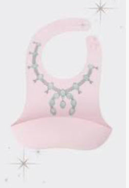 PINK CLUSTER - PRECIOUS TURQUOISE Squash Blossom Bib