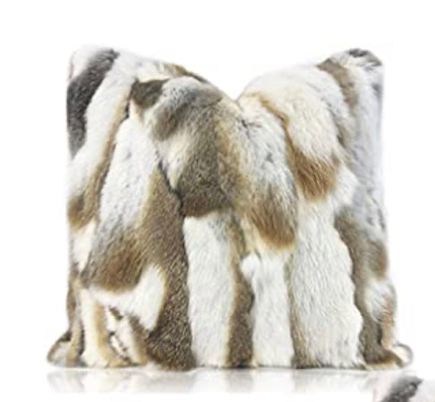 100% Real Rabbit Fur Luxury Pillow Cushion Cover