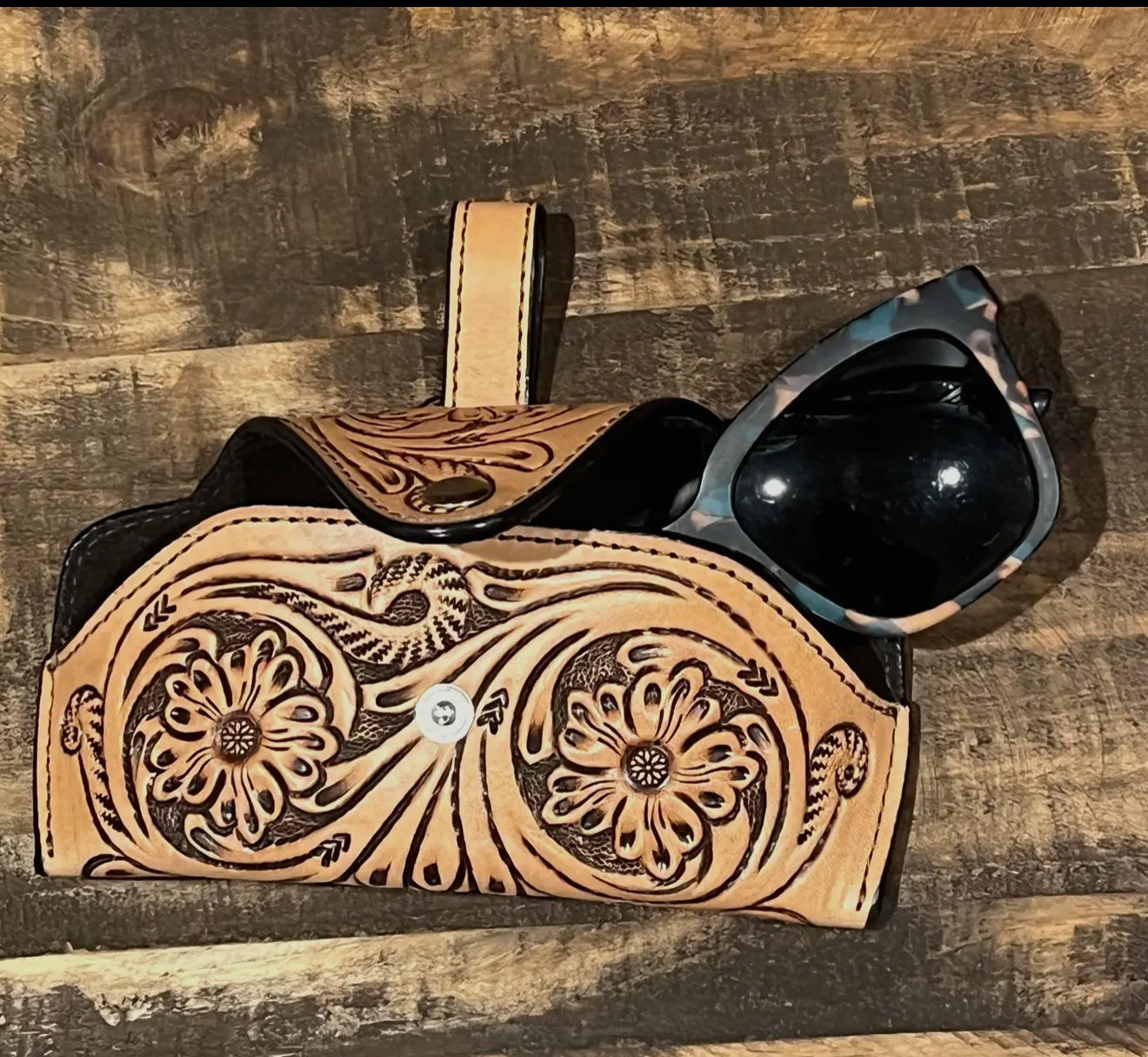 Rafter T Ranch Co. Tooled Sunglasses Case