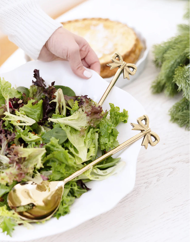 Mary Square Salad Server Set | Bows