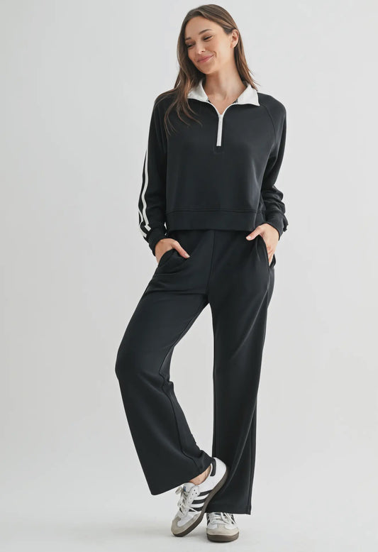 MONO B Buttersoft Laguna Half-Zip Stripe Set 2 PC SET