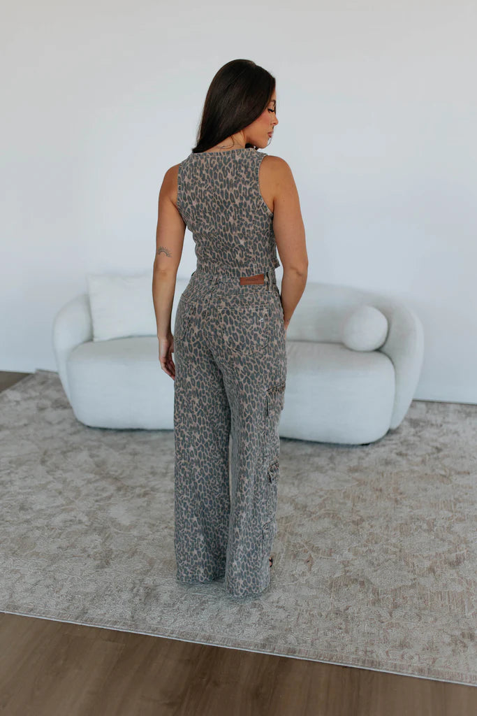 Hidden Cheetah Denim Vest