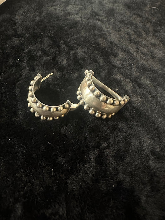 Sterling Silver Drop Clamp Backs Earrings