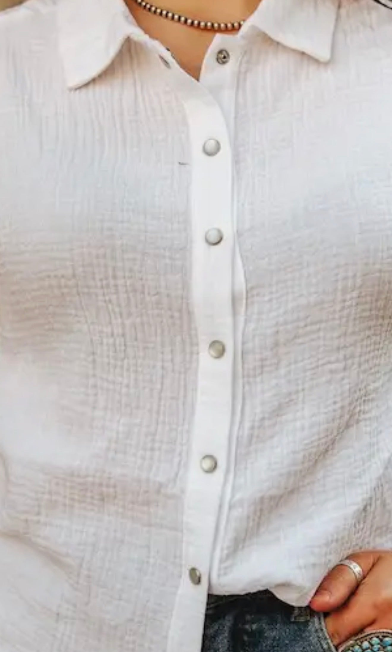 L & B Ivory Textured Cotton Short Sleeve Shirt