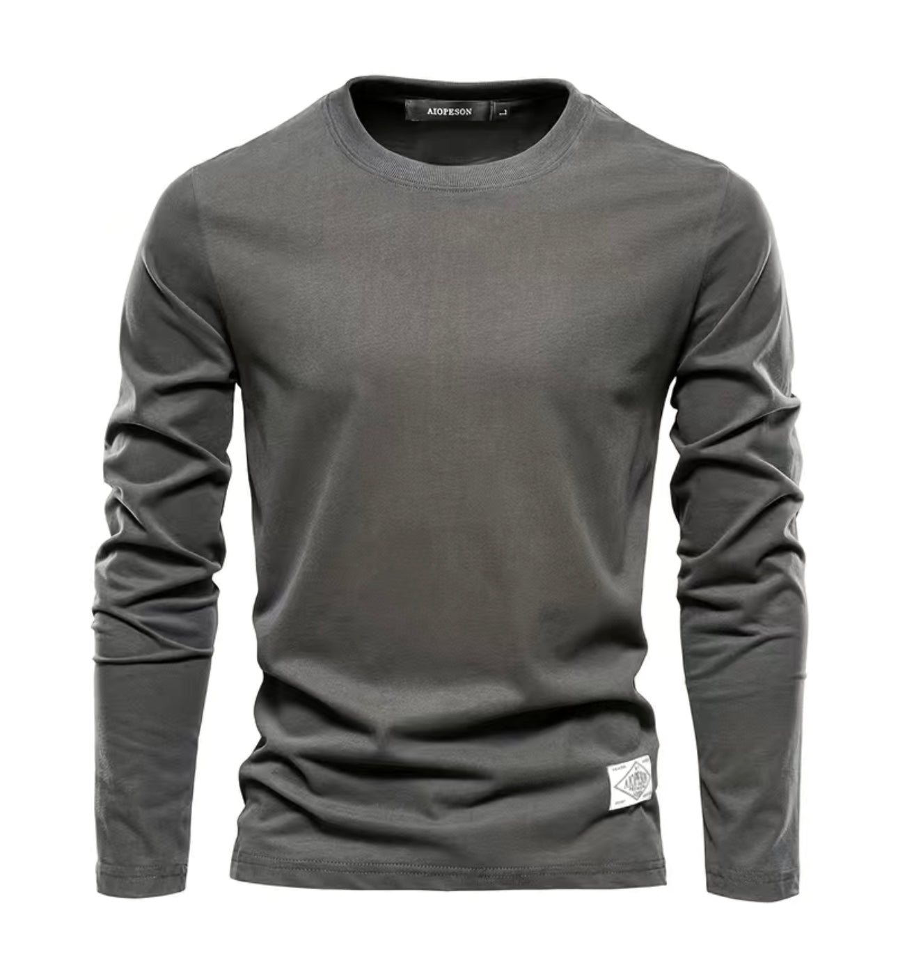 Men’s Gray Long Sleeve Soft Crew Tee