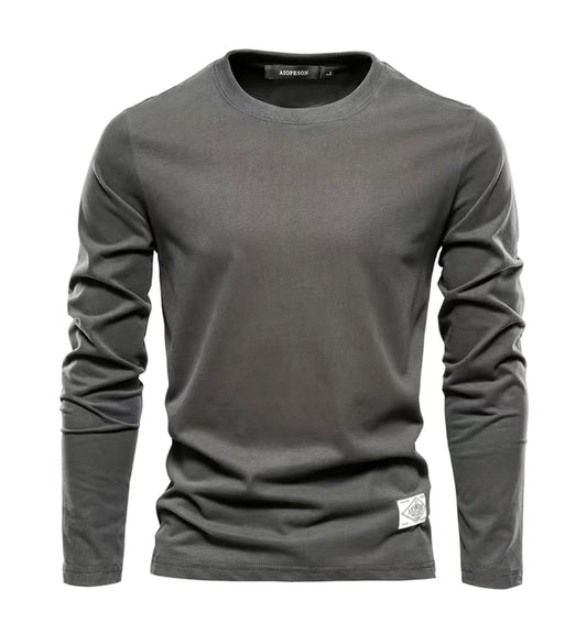 Men’s Gray Long Sleeve Soft Crew Tee