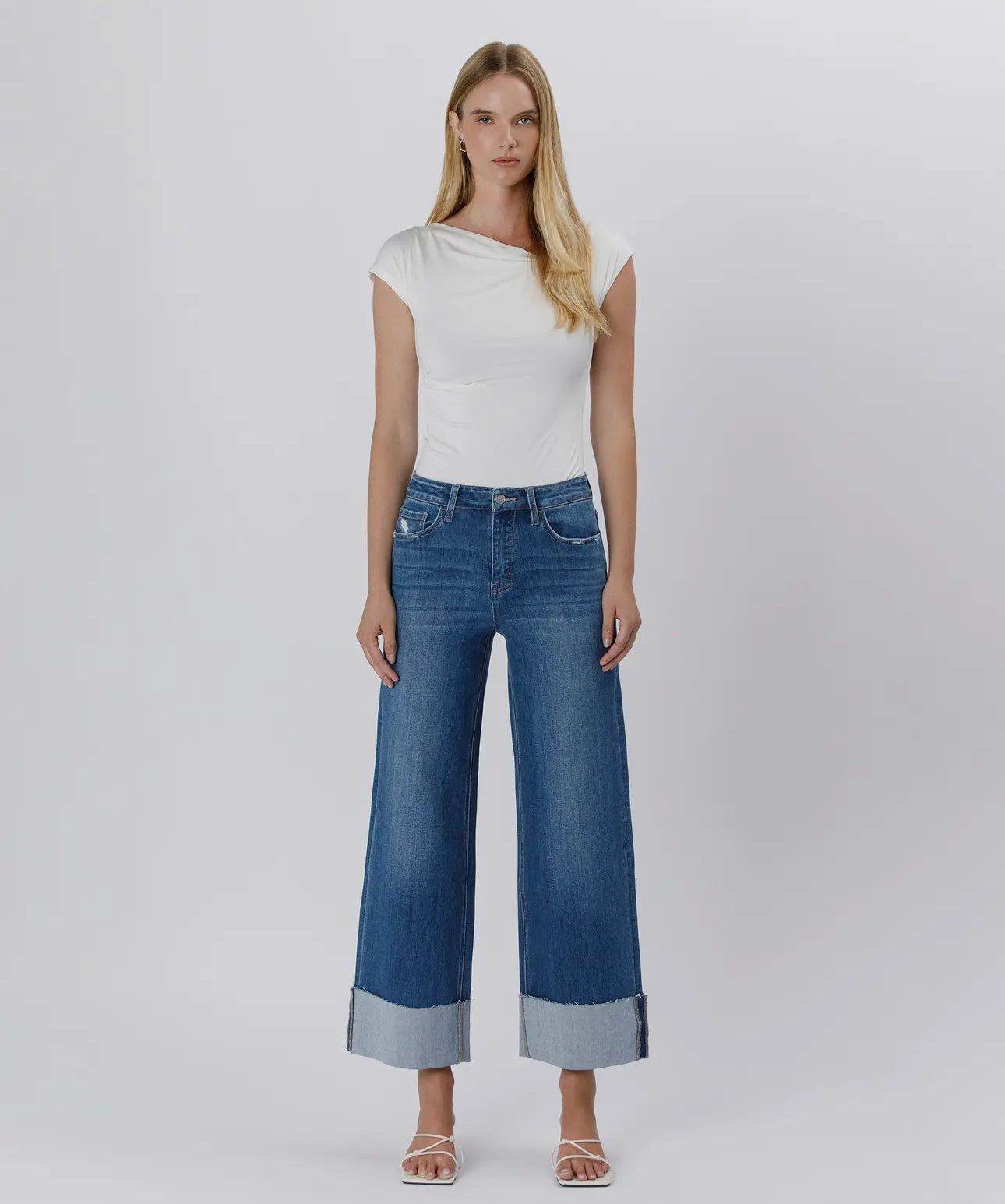 Lovervet by VERVET - High Rise Cuffed Ankle Wide Leg
Jeans