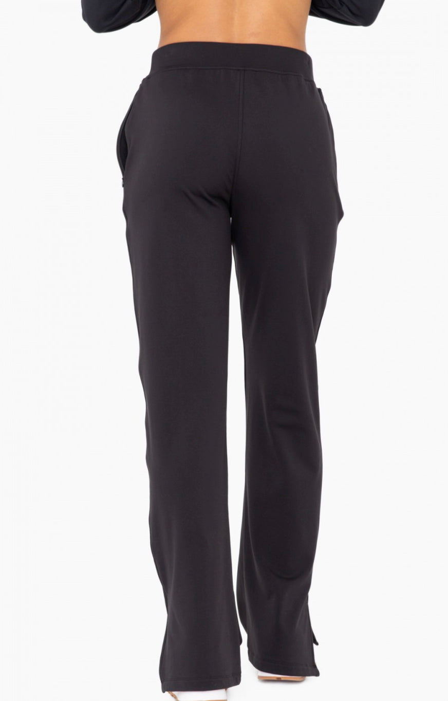 Mono B Butter Soft Black Yoga Micro Fleece Wide Leg Lounge Pants