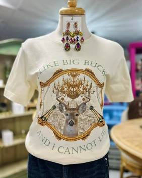 QUEEN GYPSY I Like Big Bucks and I Cannot Lie Tee or Sweatshirt with Crystals