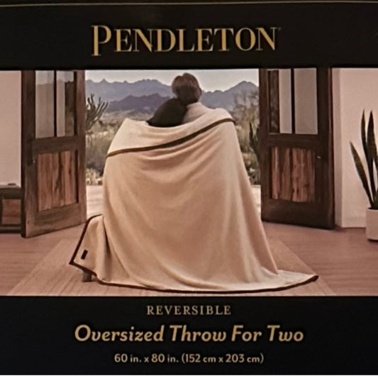 Pendleton Throw Blanket For Two Reversible Oversized Tribal Pattern 60x80 OEKO-TEX STANDARD 100