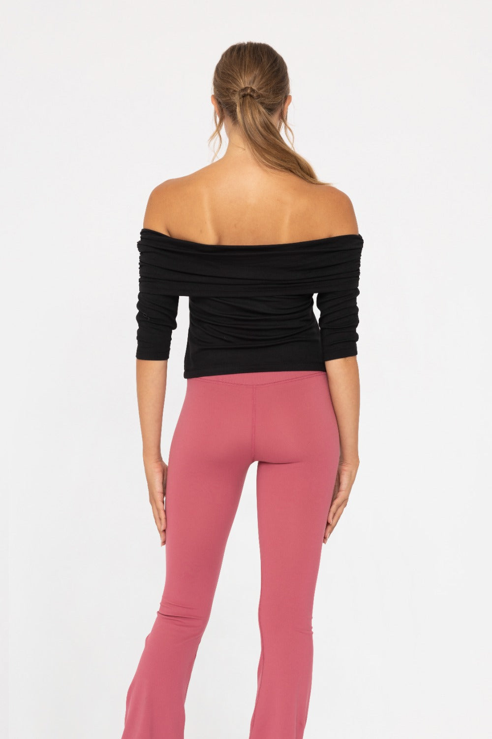 MONO B - OFF THE SHOULDER RUCHED TOP