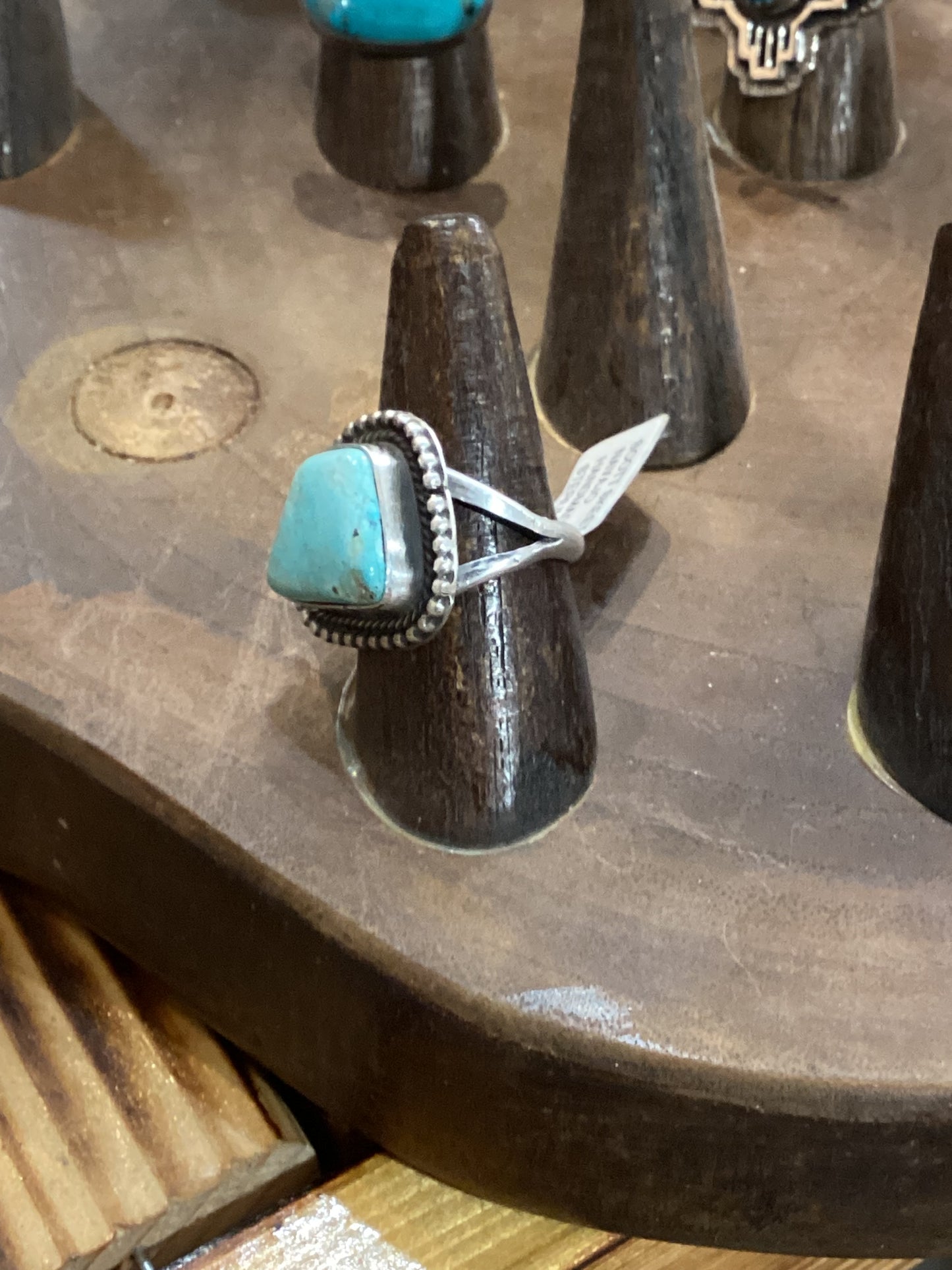 Scott Skeets Handmade Sonoran Blue Turquoise Ring sz 7.5