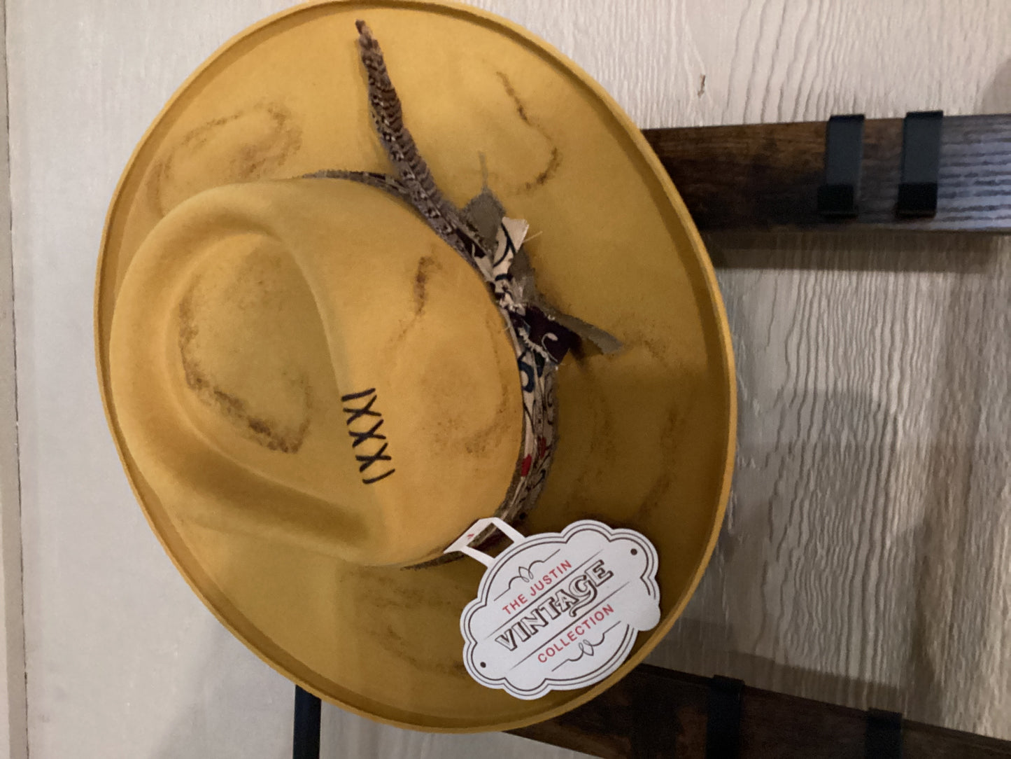 Justin Red Vintage Flat Brim Hat
