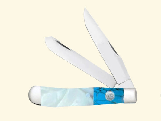 Whiskey Ranch PEARL AGATE Trapper Knife 11-79