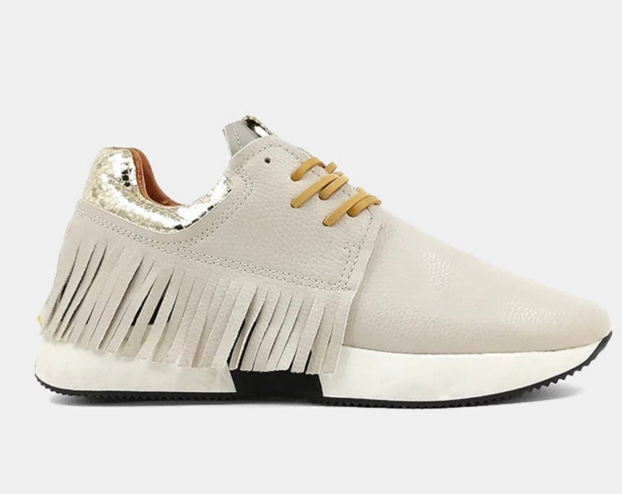 SHUSHOP Pepa Tan fringe sneakers