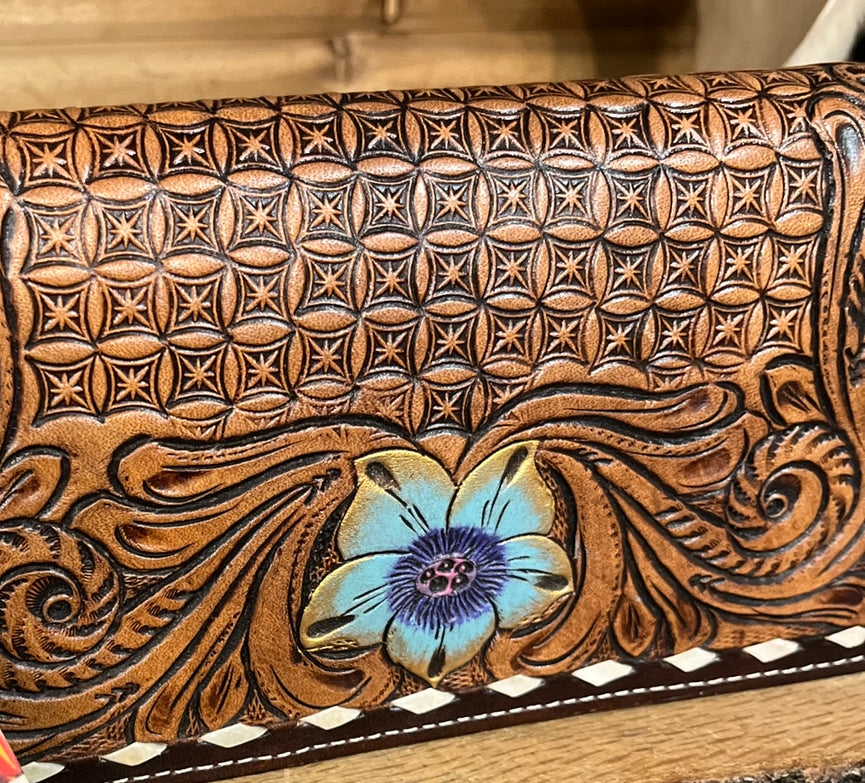 American Darling Stitched Tooled Leather Wallet