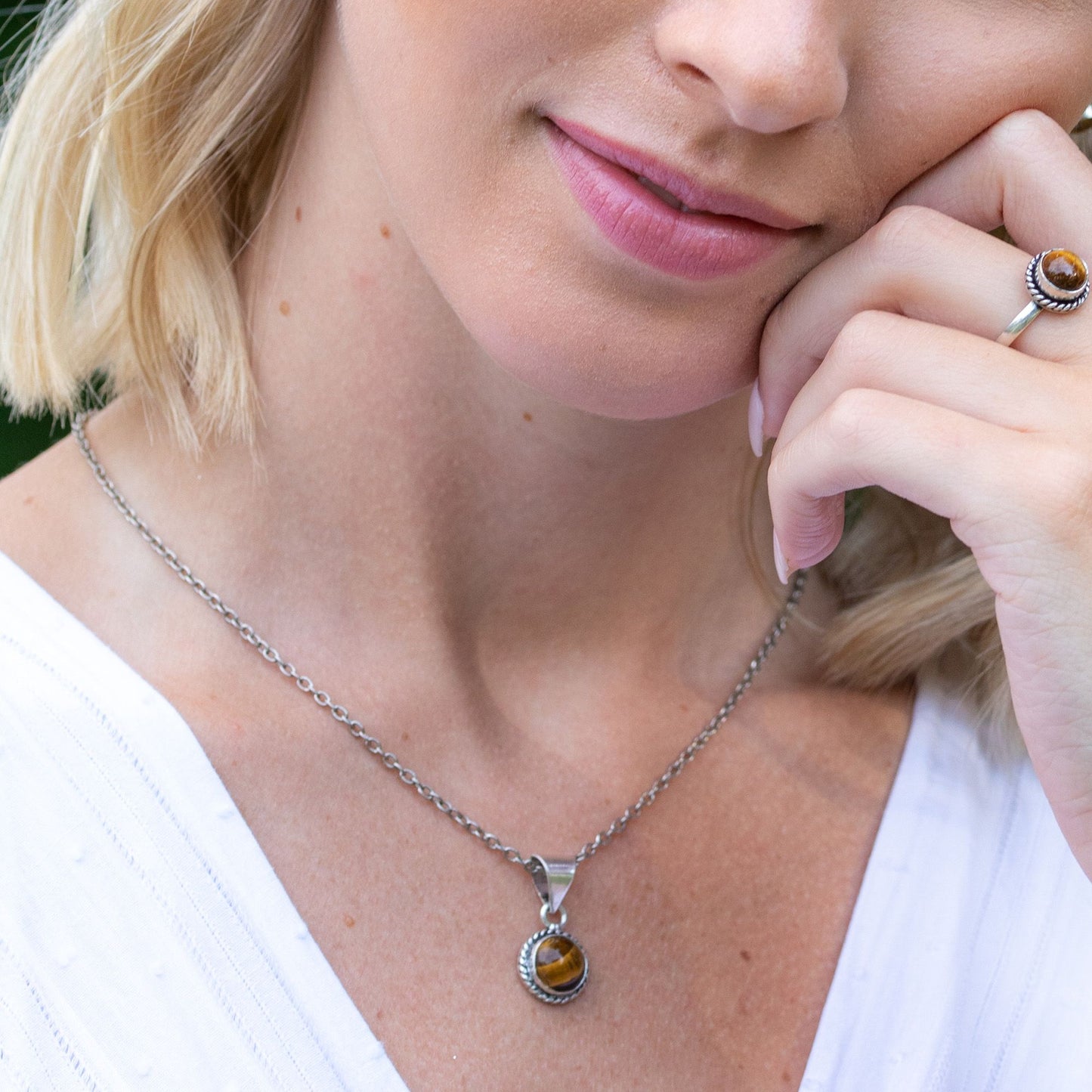 Kasha Semiprecious Drop Pendant Small Stone Necklace Mutiple Stones Available