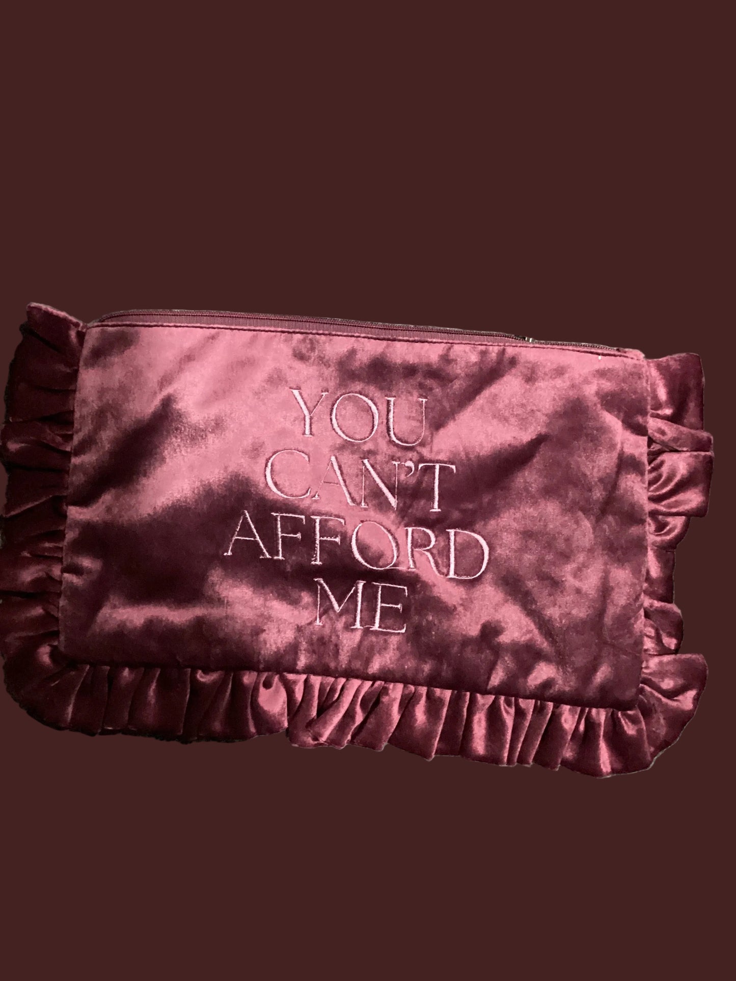 Velvet Ruffle Travel Pouch