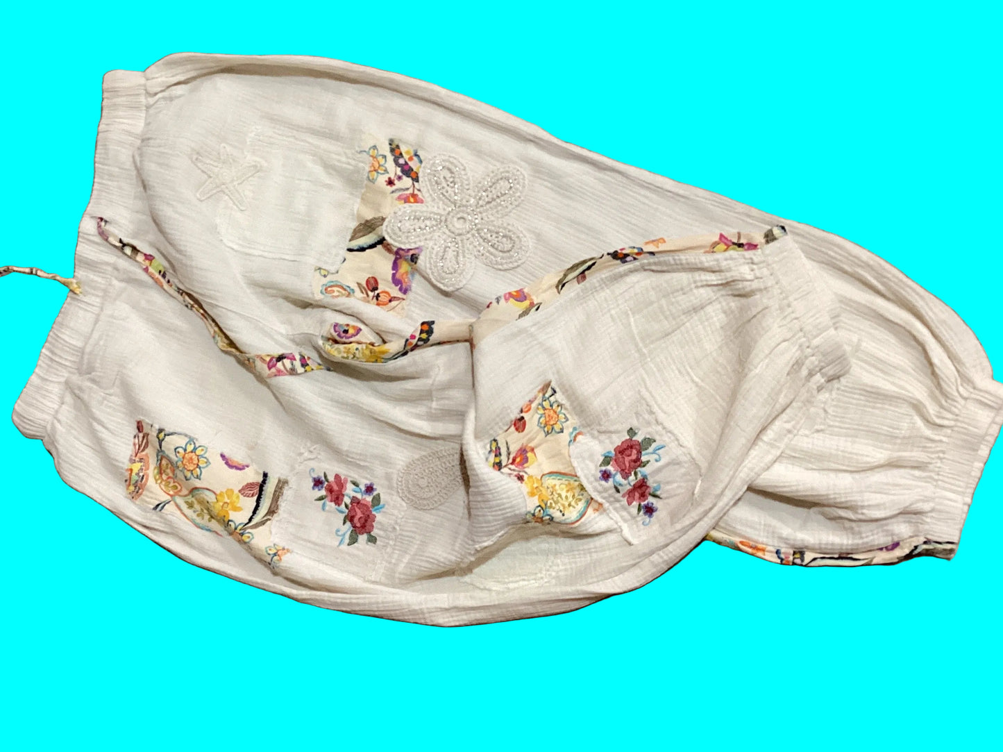 Gauze Funky Parchwork Jogger Rhinestone