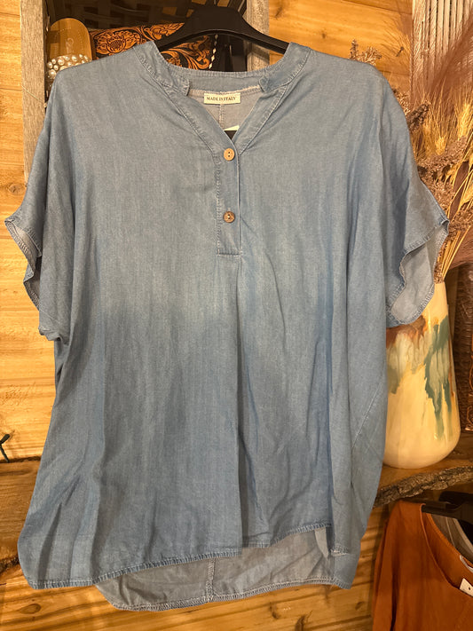 Catherine Lillywhite Made in Italy OS fits most Tensil Henley Top