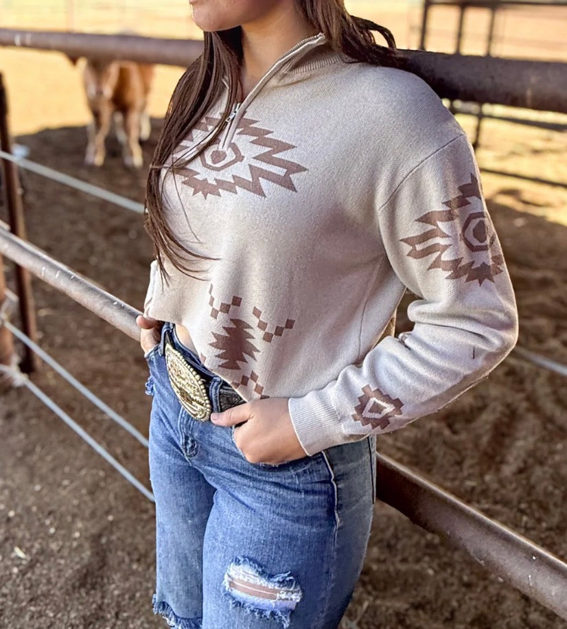 Calhoun Aztec 3/4 Zip Pullover multiple color choices