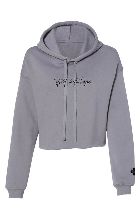 Start with hope crop top hoodie