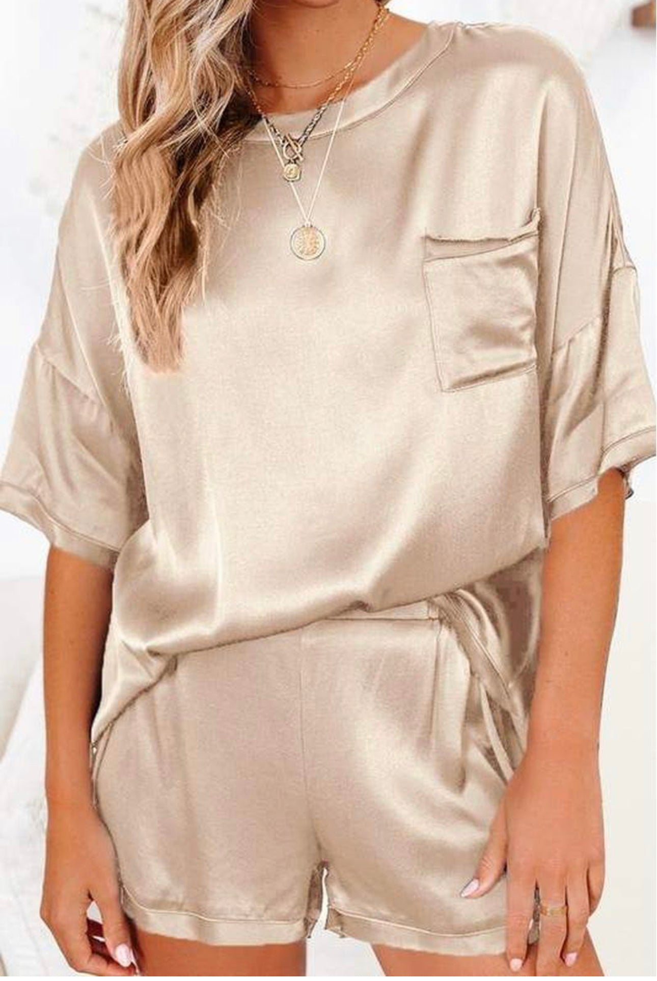 SILK LINGERIE SET DESIGNER SATIN PAJAMAS SET