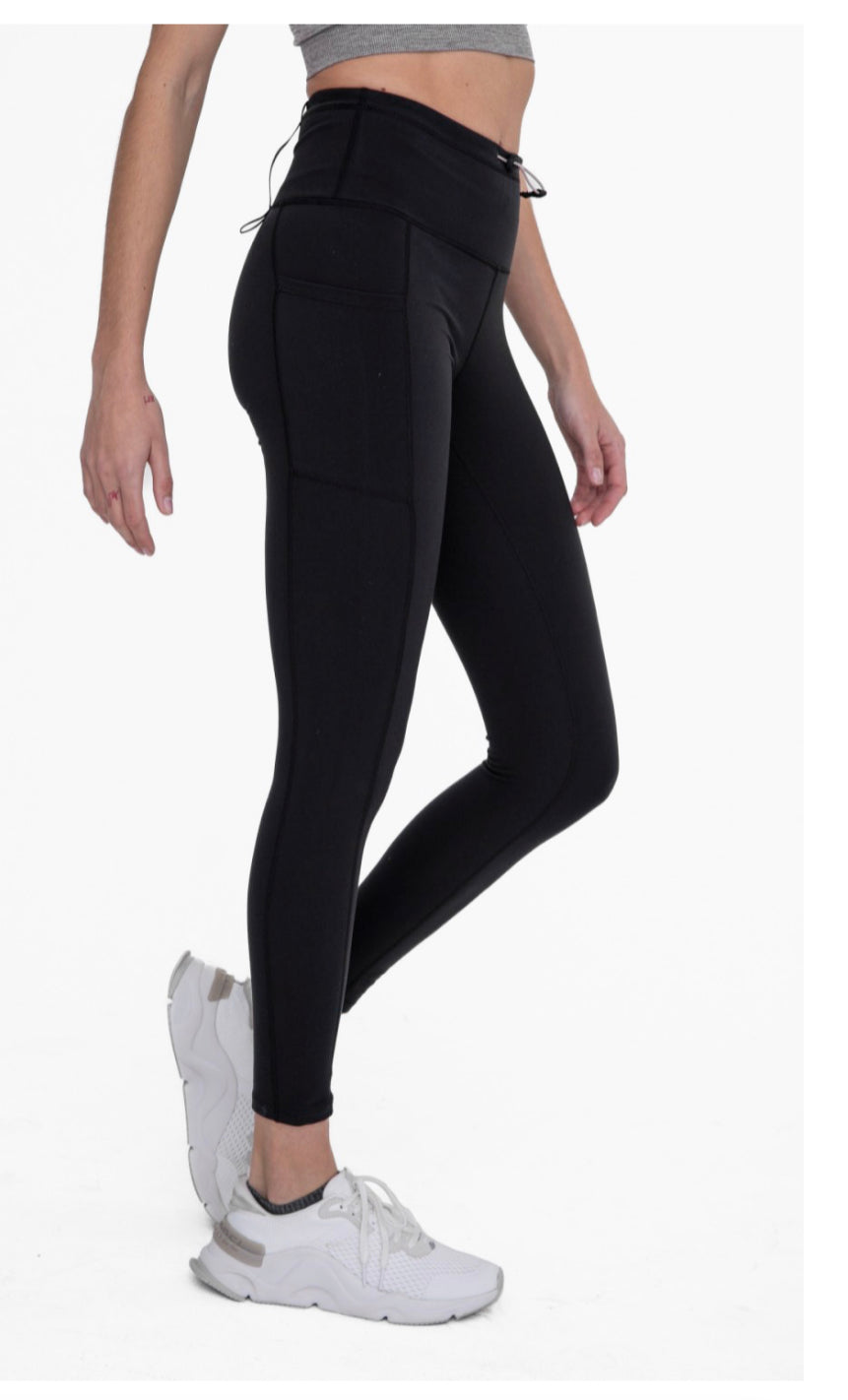 Mono B Butter Soft Adjustable Bungee Waist Hiking Leggings