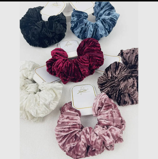 Winter Tone Velvet Hair Scrunchie