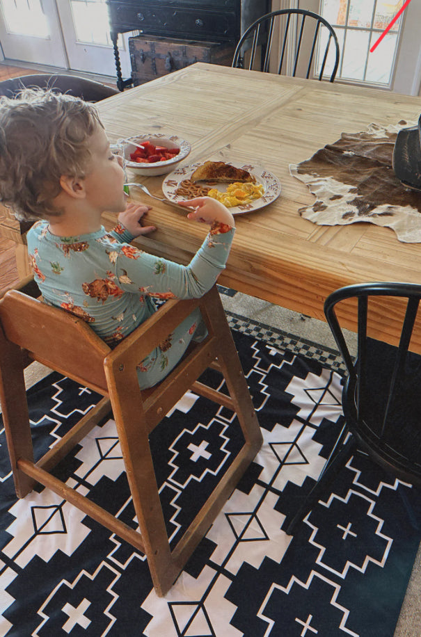 SPLAT MAT - BLACK - for High Chairs + Play Time Messes