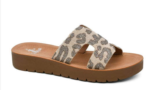 HOLD PLEASE-Tan Sparkle Leopard-Corkys