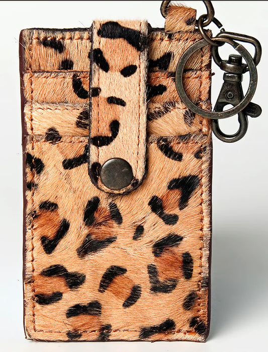American Darling cowhide leopard cardholder