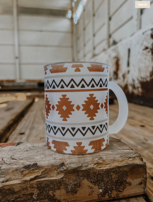 Ranch House Frosted Glass Mugs