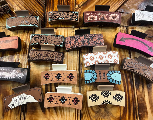 PU Leather Claw Clip 