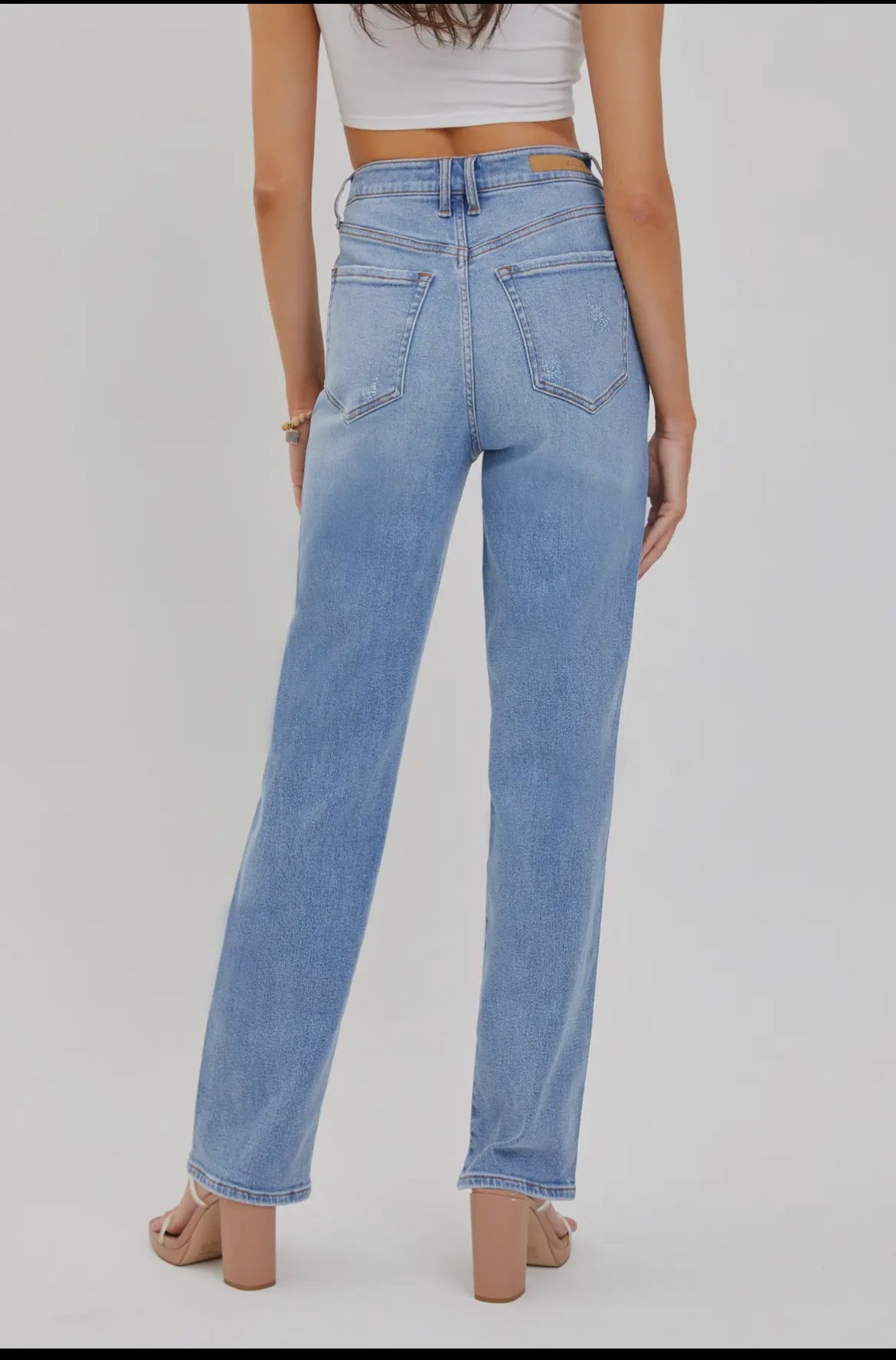 Super High Rise Dad Jeans with Slanted Front Pocket Cello