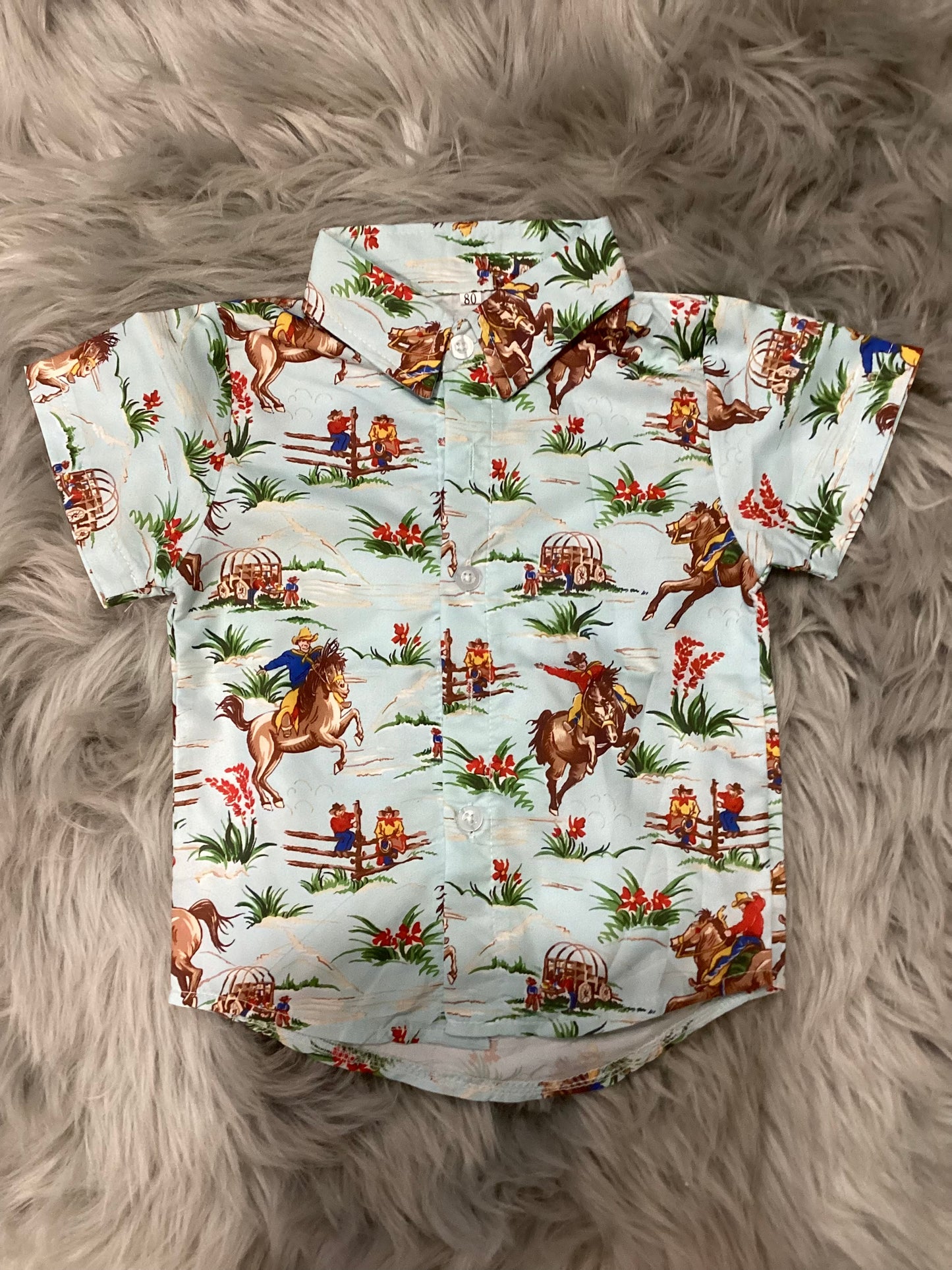 Baby short sleeve button up