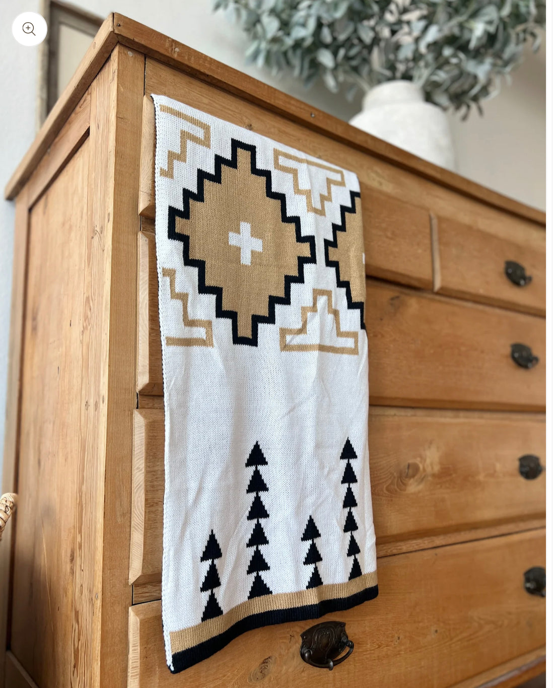 BABY MARFA BLANKET- Black, White, Tan - 30" x 40"