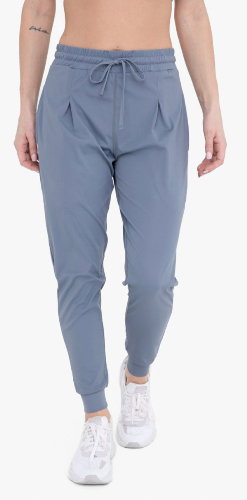 Mono B Butter Soft Solid Silky Pleated Front Joggers