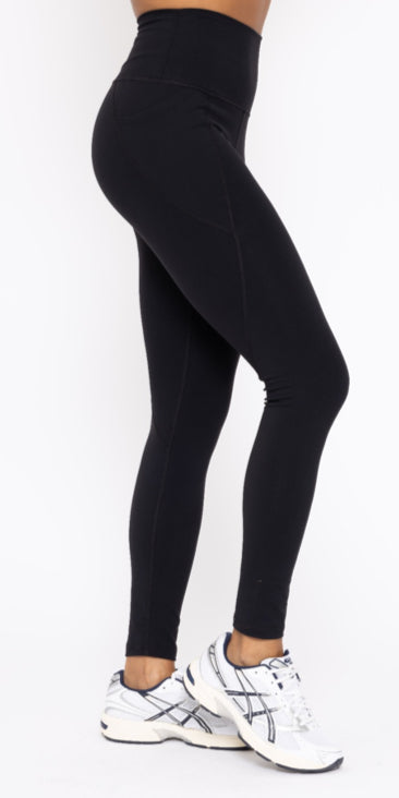 MONO B TAPERED BAND ESSENTIAL SOLID HIGHWAIST LEGGINGS