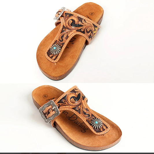 American Darling tooled leather slide